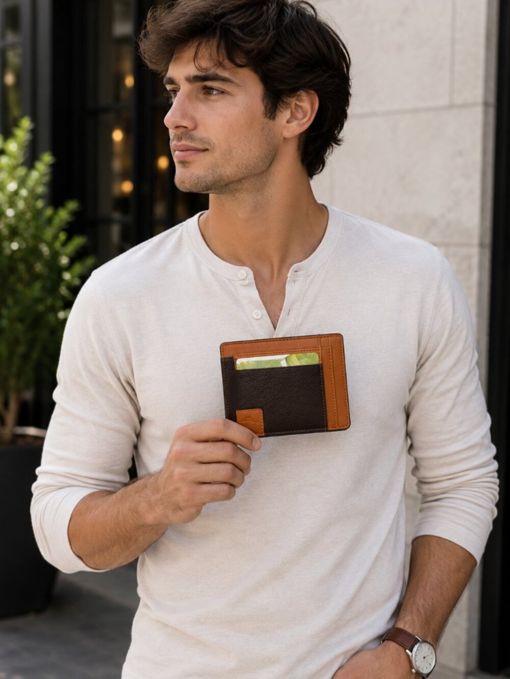 Tommy Bahama Brown/Tan Leather Wallet